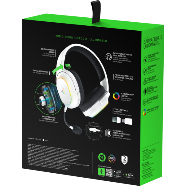 Гарнитура Razer Barracuda X CHROMA, White (RZ04-05220200-R3M1), изображение 9