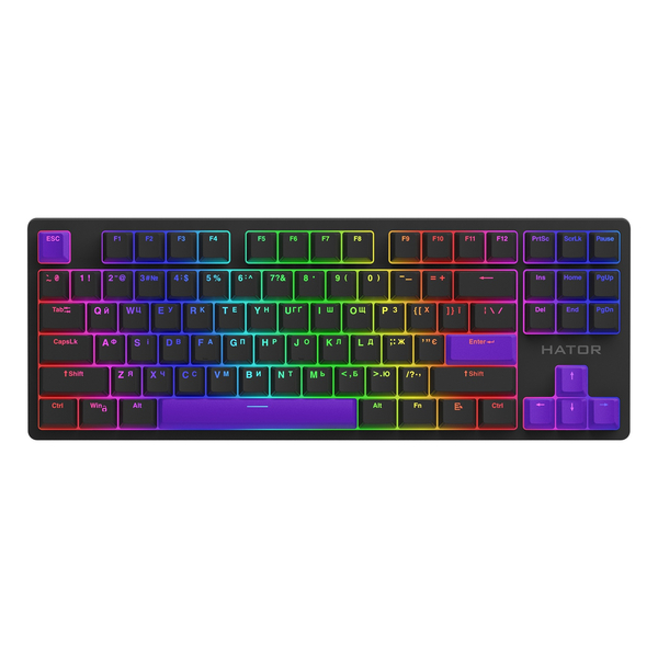 Комплект кейкапів HATOR Vivid Lilac PBT keycaps - ESC/SPACE/ENTER/R.SHIFT/ARROWS (HTS-716), зображення 3