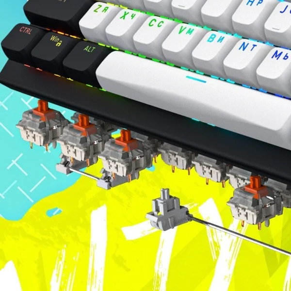 Клавіатура механічна HATOR Gravity TKL orange (HTK560) black, US layout, зображення 12