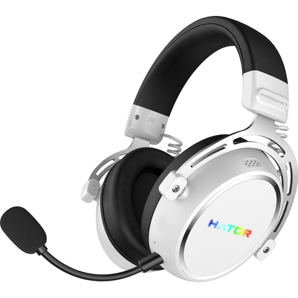 Ігрова гарнітура HATOR HYPERGANG 3 Hi-Res (ESH56) wireless white, SyncHUB connection, зображення 2