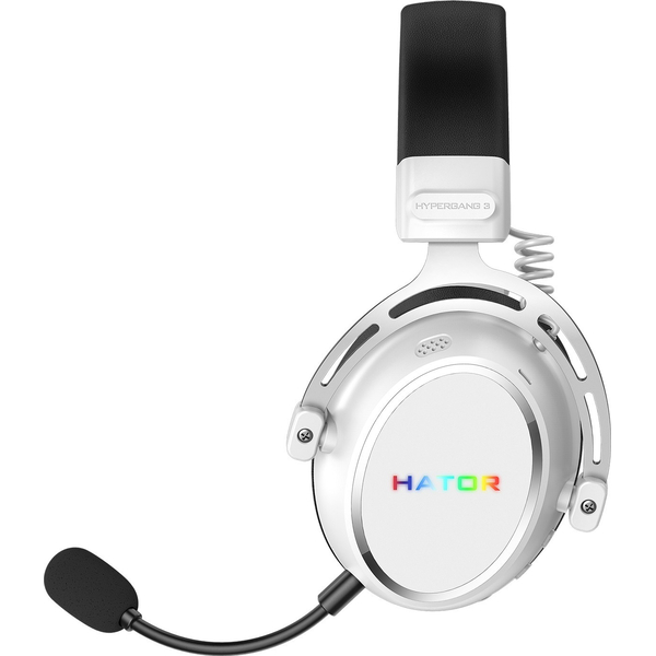 Ігрова гарнітура HATOR HYPERGANG 3 Hi-Res (ESH56) wireless white, SyncHUB connection, зображення 3
