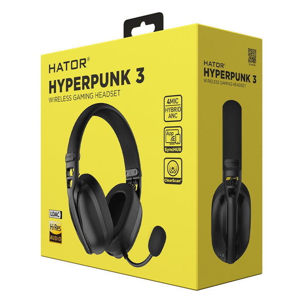 Игровая гарнитура HATOR HYPERPUNK 3 Hi-Res (ESH15) wireless black, SyncHUB connection, изображение 11