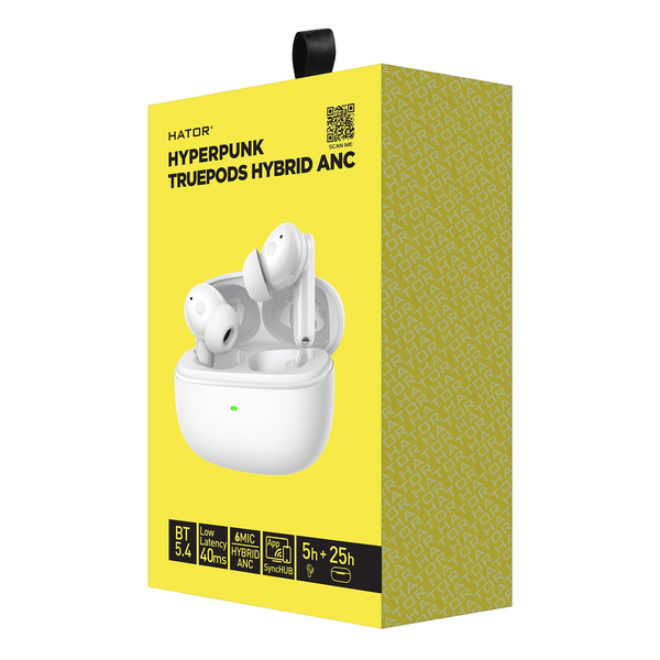 Игровая гарнитура HATOR Hyrerpunk Truepods Hybrid ANC (HTA432) white, SyncHUB, изображение 5