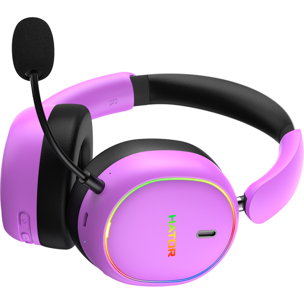 Ігрова гарнітура HATOR PHOENIX 2 Hi-Res (ESH42) wireless cyber violet, SyncHUB connection, зображення 4