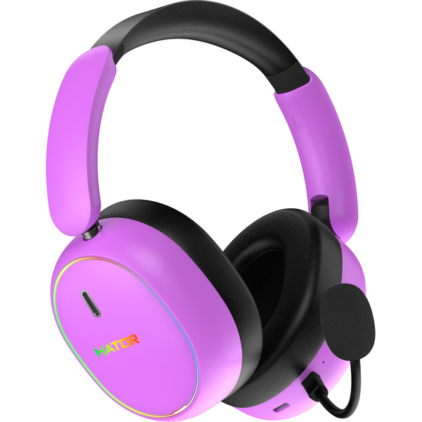 Ігрова гарнітура HATOR PHOENIX 2 Hi-Res (ESH42) wireless cyber violet, SyncHUB connection, зображення 5