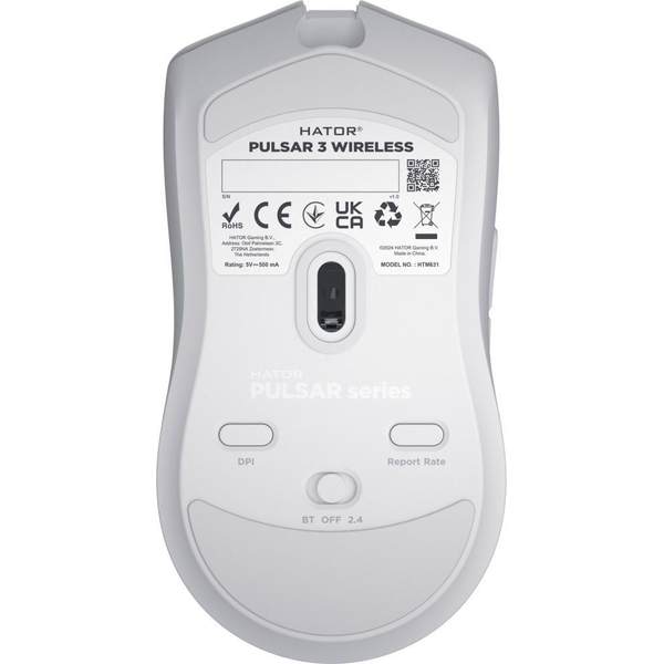 Ігрова миша HATOR Pulsar 3 wireless (HTM631) white, зображення 6