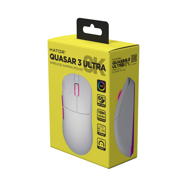 Игровая мышь HATOR Quasar 3 ULTRA 8K Wireless (HTM771) white, изображение 6