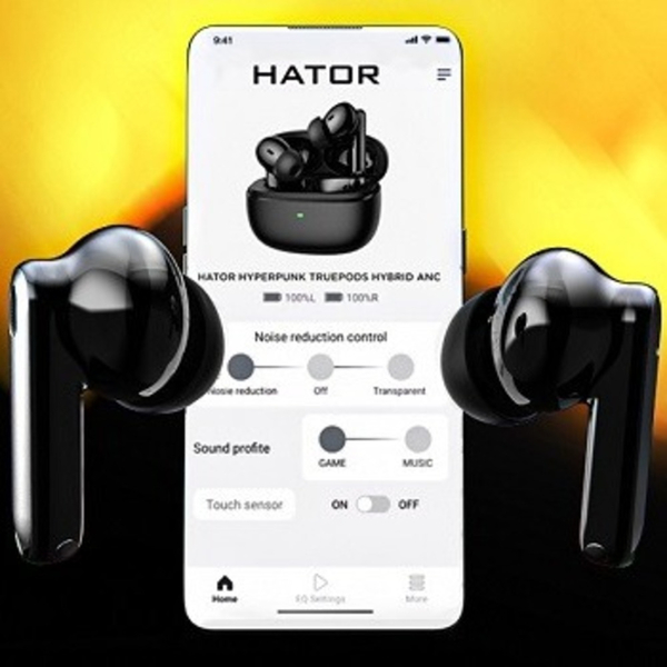 Ігрова гарнітура HATOR Hyреrpunk Truepods Hybrid ANC (HTA431) black, SyncHUB, зображення 12