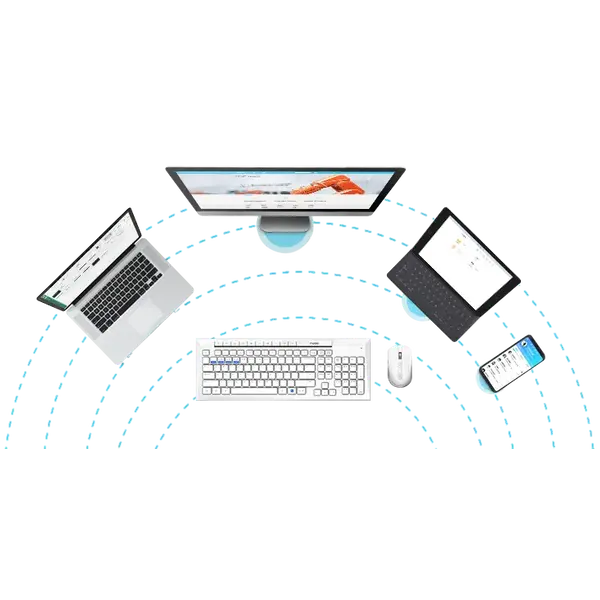 Комплект (клавиатура, мышь) RAPOO 8210M wireless, белый, изображение 8