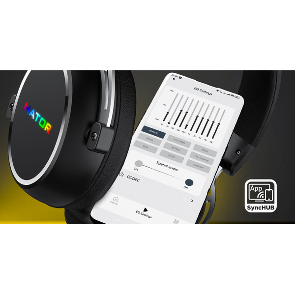 Игровая гарнитура HATOR HYPERGANG 3 Hi-Res (ESH55) wireless black, SyncHUB connection, изображение 14