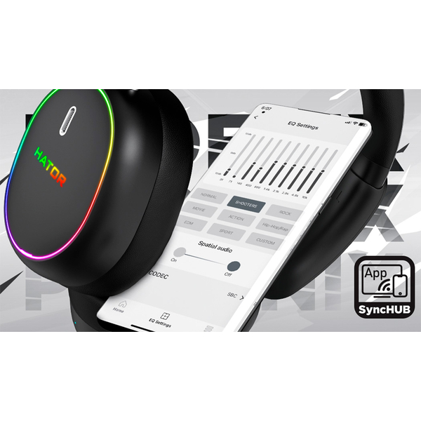 Гарнітура бездротова ігрова Hator Phoenix 2 Wireless Black (ESH40), зображення 23