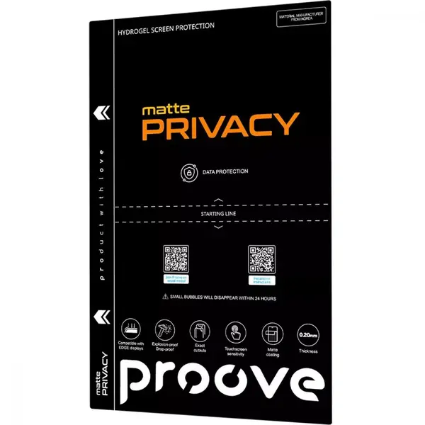 Захисна гідрогелева плівка Proove Hydrogel Screen Protection PRIVACY Matte, зображення 5