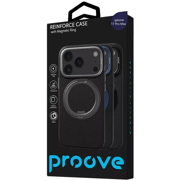 Чехол для смартфона Proove Reinforce Case with Magnetic Ring Apple iPhone 17 Pro Max black (PCREIP17PM02), изображение 2