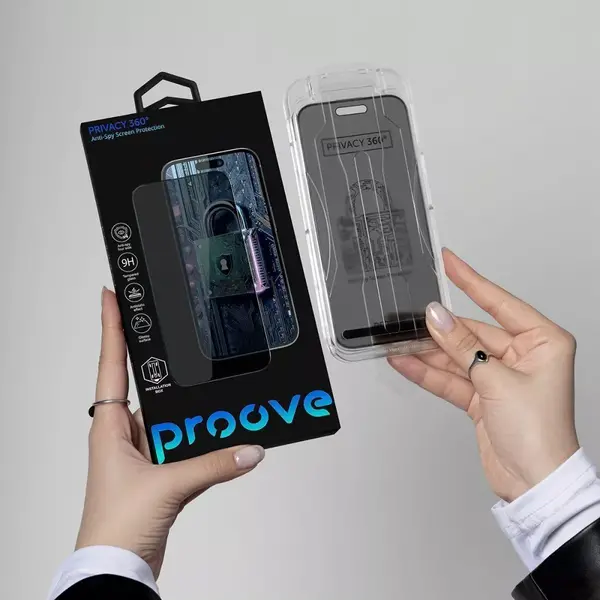 Защитное стекло для смартфона Proove Privacy 360 Installation Box Apple iPhone 16 Pro Max black (PG360I16PM01), изображение 5