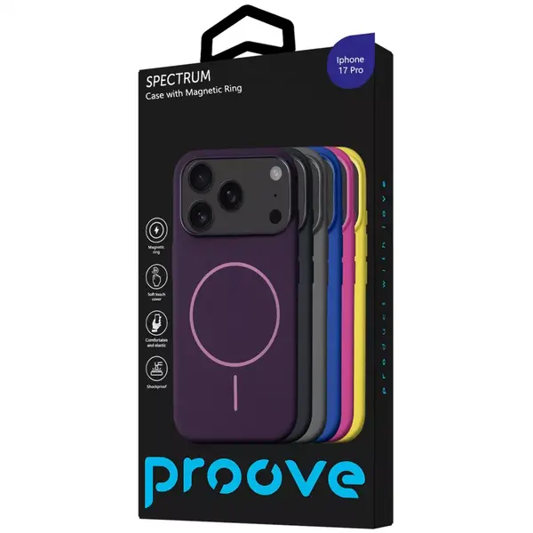 Чохол для смартфону Proove Spectrum Case with Magnetic Ring iPhone 17 Pro stone gray (PCSPIP17P039), зображення 3