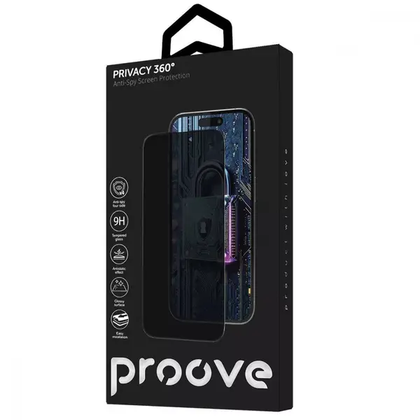 Захисне скло для смартфона Proove Privacy 360 Apple iPhone 16 Pro Max black (PG360I16PM01)