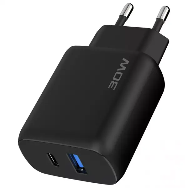 Мережевий зарядний пристрій Proove Silicone Power 2 30W (Type-C + USB) + Cable Type-C to Type-C (1m) black (WCSP23011001), зображення 5