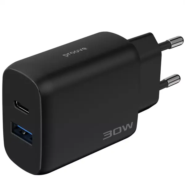 Сетевое зарядное устройство Proove Silicone Power 2 30W (Type-C + USB) + Cable Type-C to Type-C (1m) black (WCSP23011001), изображение 8