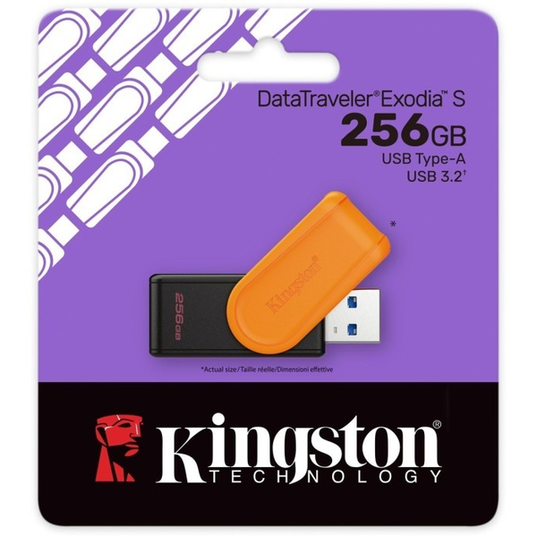 Флеш USB Kingston DataTraveler Exodia S 256 ГБ Black + Orange (DTXS/256GB), изображение 4