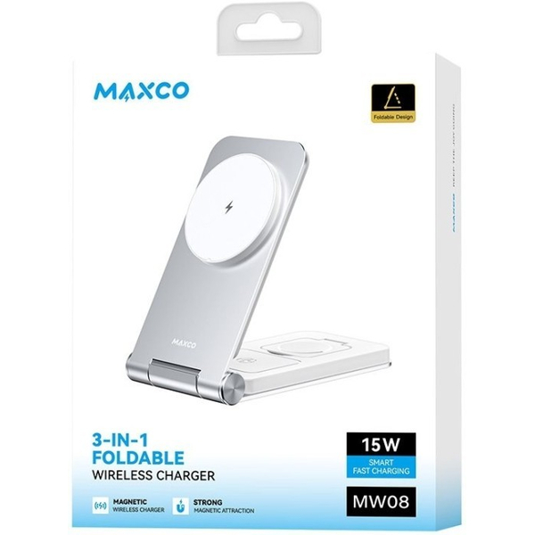 Бездротовий зарядний пристрій Maxco 3in1 15W Folding Wireless Charger (MW08), изображение 5