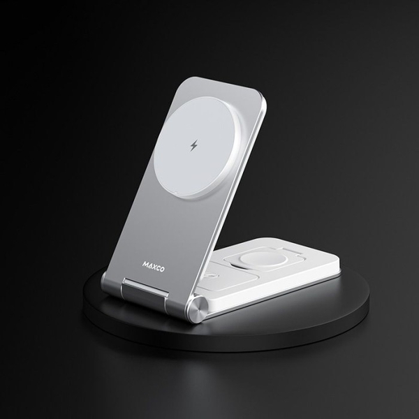 Бездротовий зарядний пристрій Maxco 3in1 15W Folding Wireless Charger (MW08), изображение 8