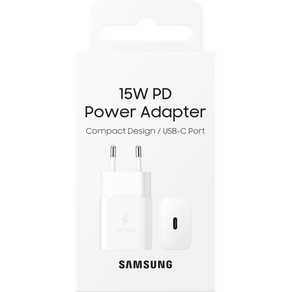 Мережевий зарядний пристрій Samsung 15W Power Adapter w/o Cable White (EP-T1510NWEGEU), зображення 5