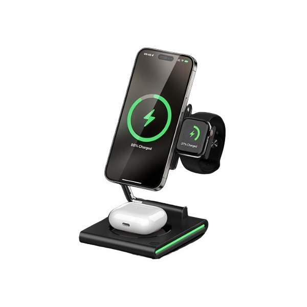 Бездротовий зарядний пристрій Maxco 3in1 15W Wireless Charger (MW07), изображение 2