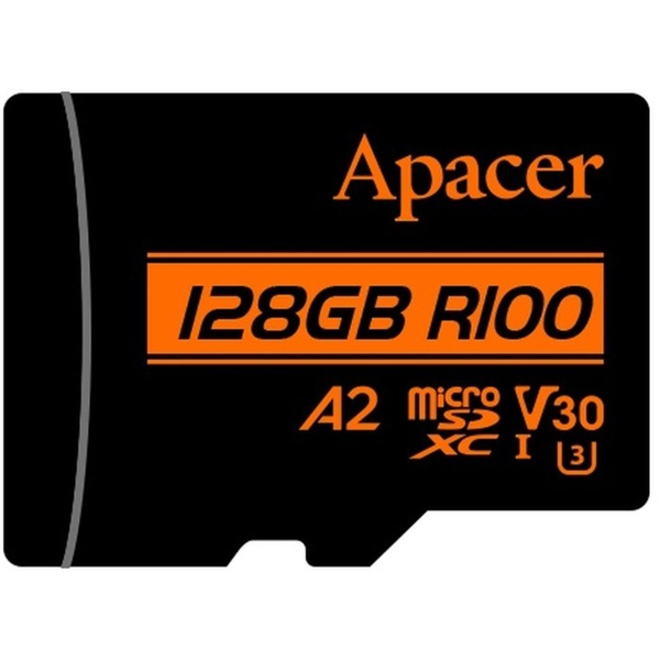 Карта пам'яті Apacer microSDXC UHS-I U3 128GB V30 A2 +SD, зображення 3