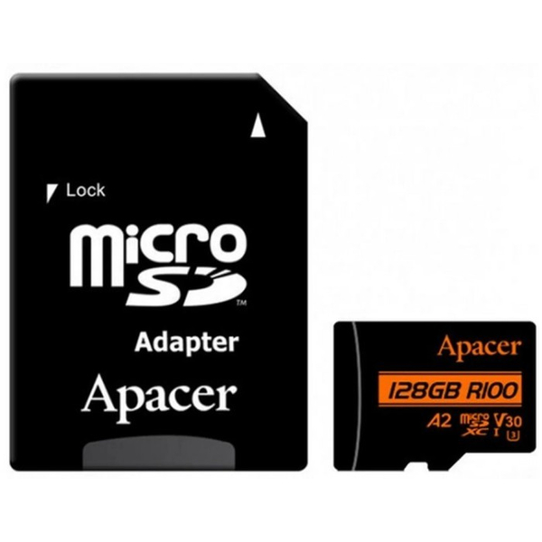 Карта пам'яті Apacer microSDXC UHS-I U3 128GB V30 A2 +SD