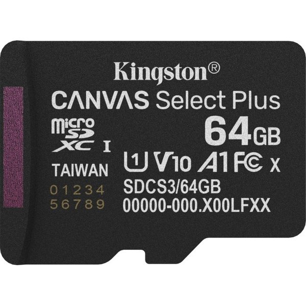 Карта пам'яті Kingston microSDXC 64GB Canvas Select Plus Gen3, изображение 3