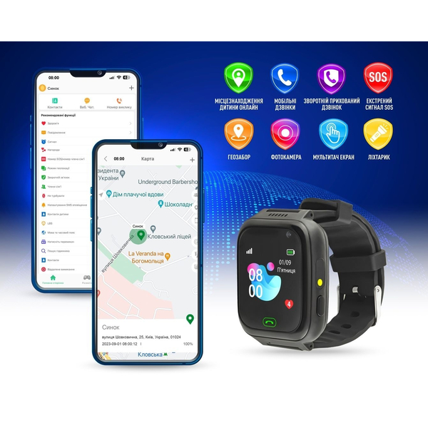 Дитячий годинник GARMIX PointPRO-100 WIFI BLACK, изображение 4