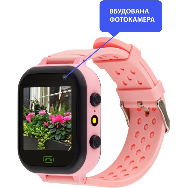 Дитячий годинник AmiGo GO009 Camera+LED WIFI Pink, изображение 5