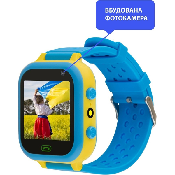 Дитячий годинник AmiGo GO009 GLORY Camera+LED WIFI Blue-Yellow, изображение 5