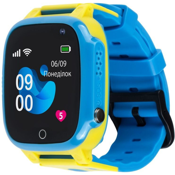 Дитячий годинник AmiGo GLORY GO008 GPS WiFi Blue-Yellow, зображення 2
