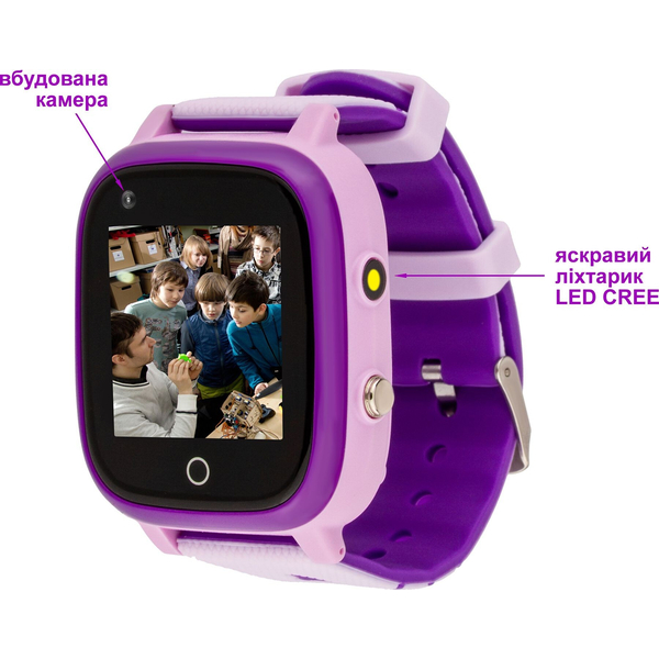 Дитячий годинник AmiGo GO005 4G WIFI Thermometer Purple, изображение 10