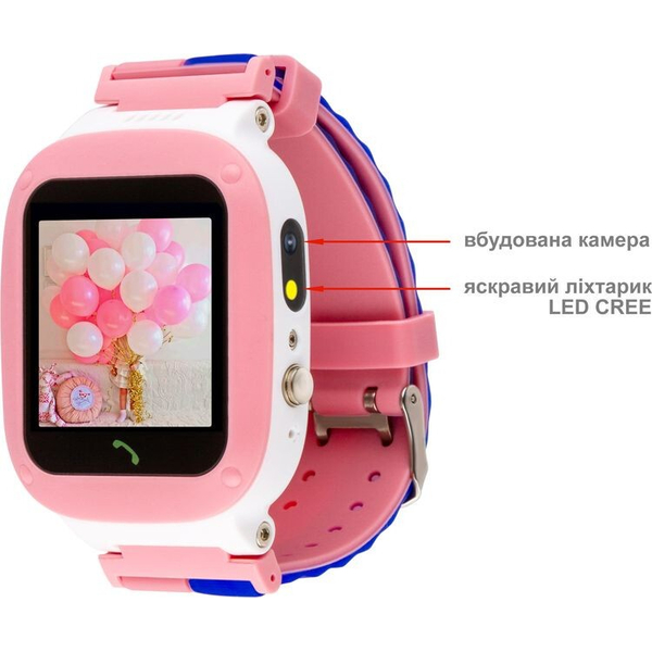 Дитячий годинник AmiGo GO004 Splashproof Camera+LED Pink, изображение 7
