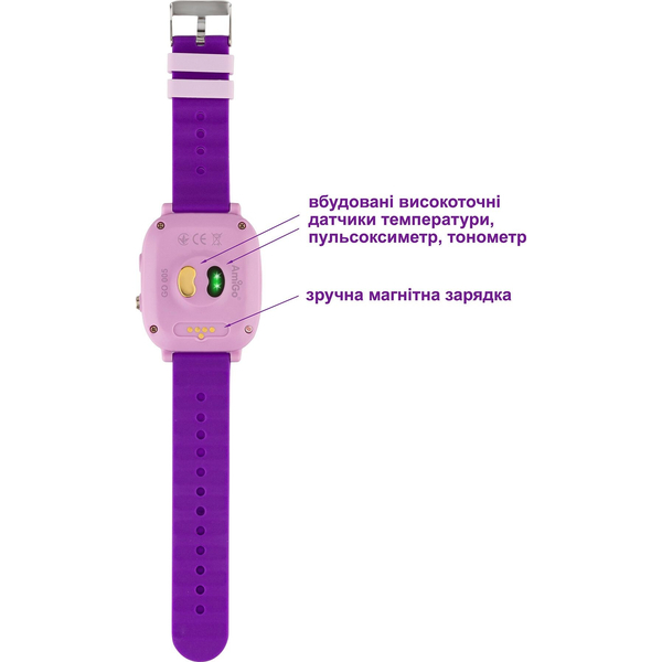 Дитячий годинник AmiGo GO005 4G WIFI Thermometer Purple, изображение 4