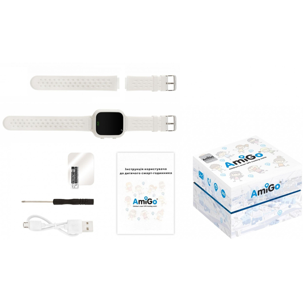 Дитячий годинник AmiGo GO009 Camera+LED WIFI White, изображение 6