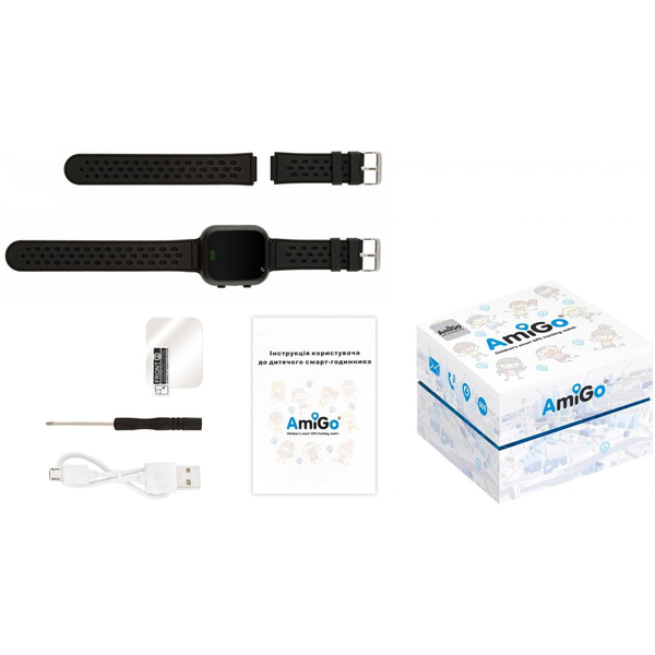 Дитячий годинник AmiGo GO009 Camera+LED WIFI Black, изображение 6