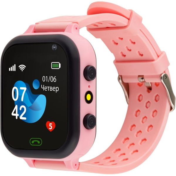 Дитячий годинник AmiGo GO009 Camera+LED WIFI Pink, изображение 2