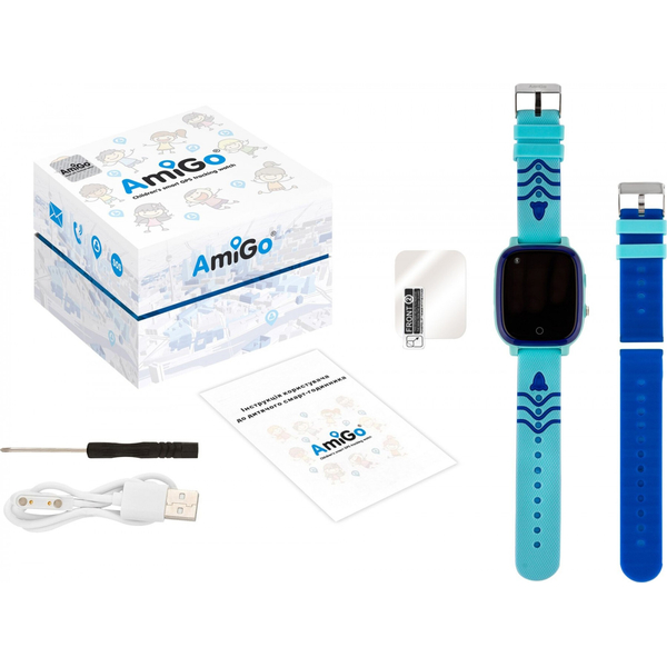 Дитячий годинник AmiGo GO005 4G WIFI Thermometer Blue, изображение 11