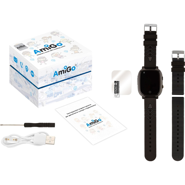Дитячий годинник AmiGo GO005 4G WIFI Thermometer Black, изображение 5