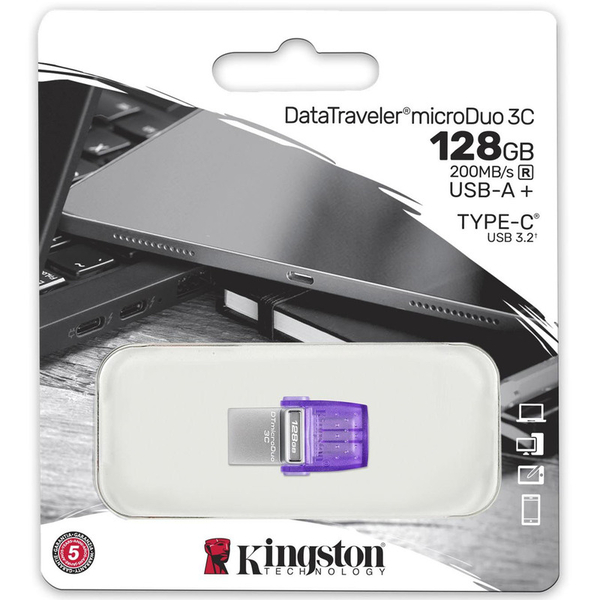 Флеш USB Kingston DT Duo 3C 128GB USB-A + USB-C (DTDUO3CG3/128GB), изображение 3