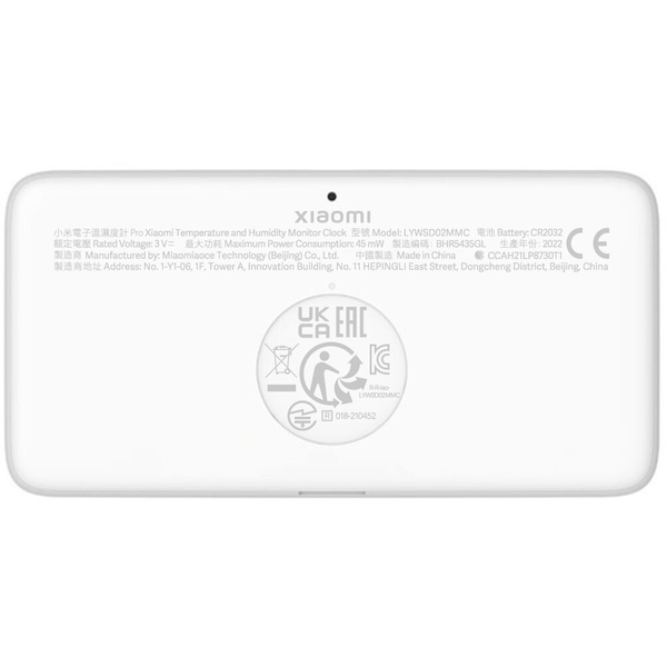 Метеостанція Xiaomi Miaomiaoce Smart clock temperature and humidity meter (MHO-C303), изображение 3