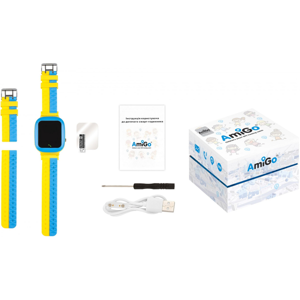 Дитячий годинник AmiGo GLORY GO004 Camera+LED Blue-Yellow, изображение 7
