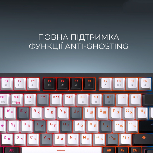 Бездротова механічна клавіатура GamePro Asgard Valhalla (MK160B Pro) 75% QLAB orange switches, изображение 14