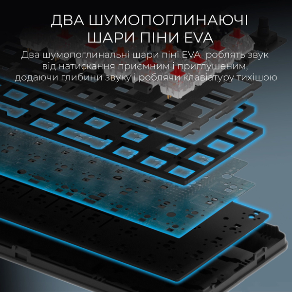 Бездротова механічна клавіатура GamePro Asgard Valhalla (MK210B Pro) 65% QLAB orange switches, изображение 11
