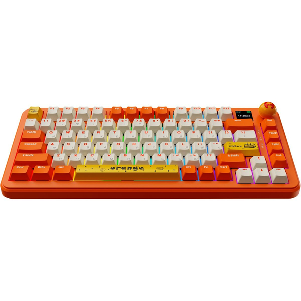 Бездротова механічна клавіатура Ajazz AK820 MAX Avocado Switch Orange-White Theme-RGB--With Screen, зображення 3