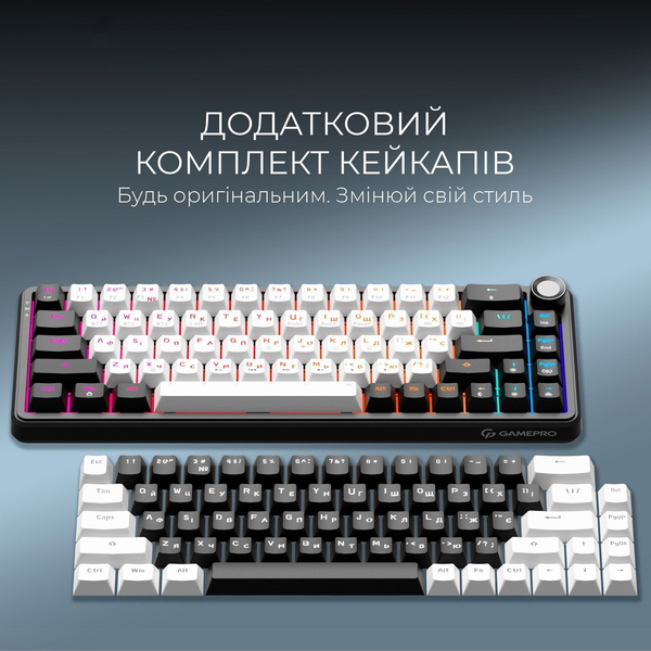 Бездротова механічна клавіатура GamePro Asgard Valhalla (MK210B Pro) 65% QLAB orange switches, изображение 9