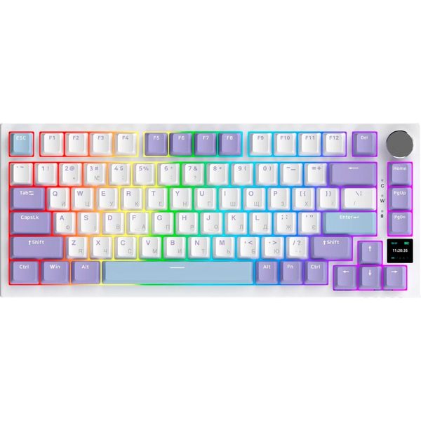Бездротова механічна клавіатура Ajazz AK820 PRO 75% Flying Fish Switch White RGB (AK820PRO-FF-PWB), зображення 2